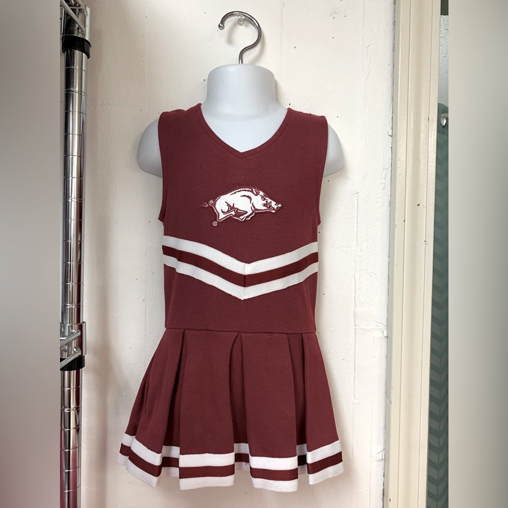 Size 6/9 Months Cardinal Red & White Razorback Bodysuit Jumper Dress NWT